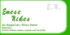 emese mikes business card